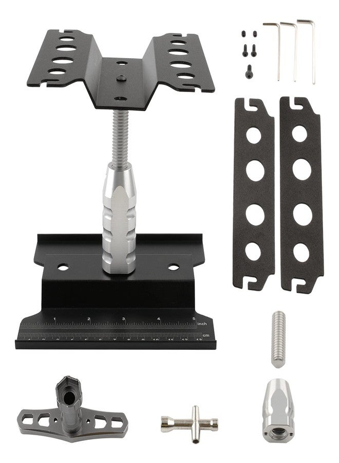 Rchobbytop RC Car Work Stand Aluminum Alloy RC Repair Stand Tool Set for 1/8 1/10 1/12 1/16 1/18 Buggy Truck Crawler On Road Touring Drifting Cars, Black - Image 1